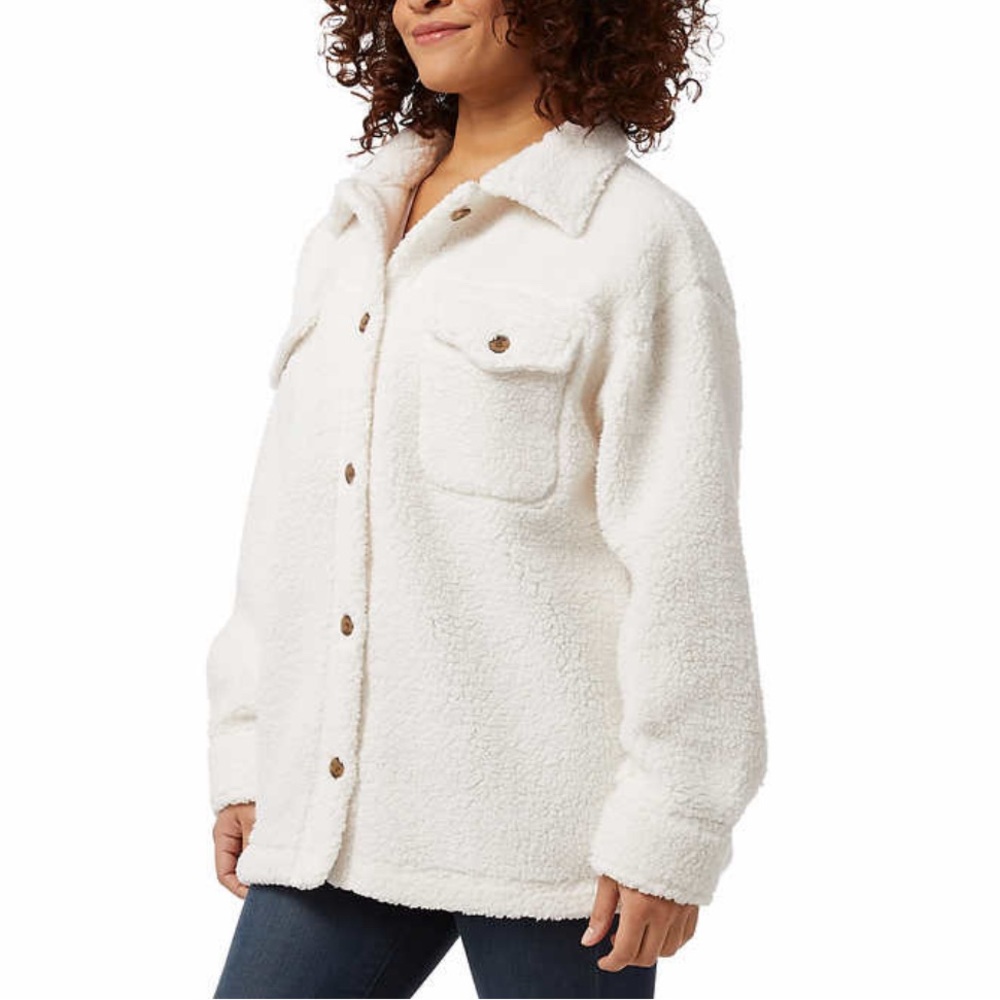 32 Degrees Ladies' Cream/White Cozy Shirt Jacket size M/L - Picture 3 of 8